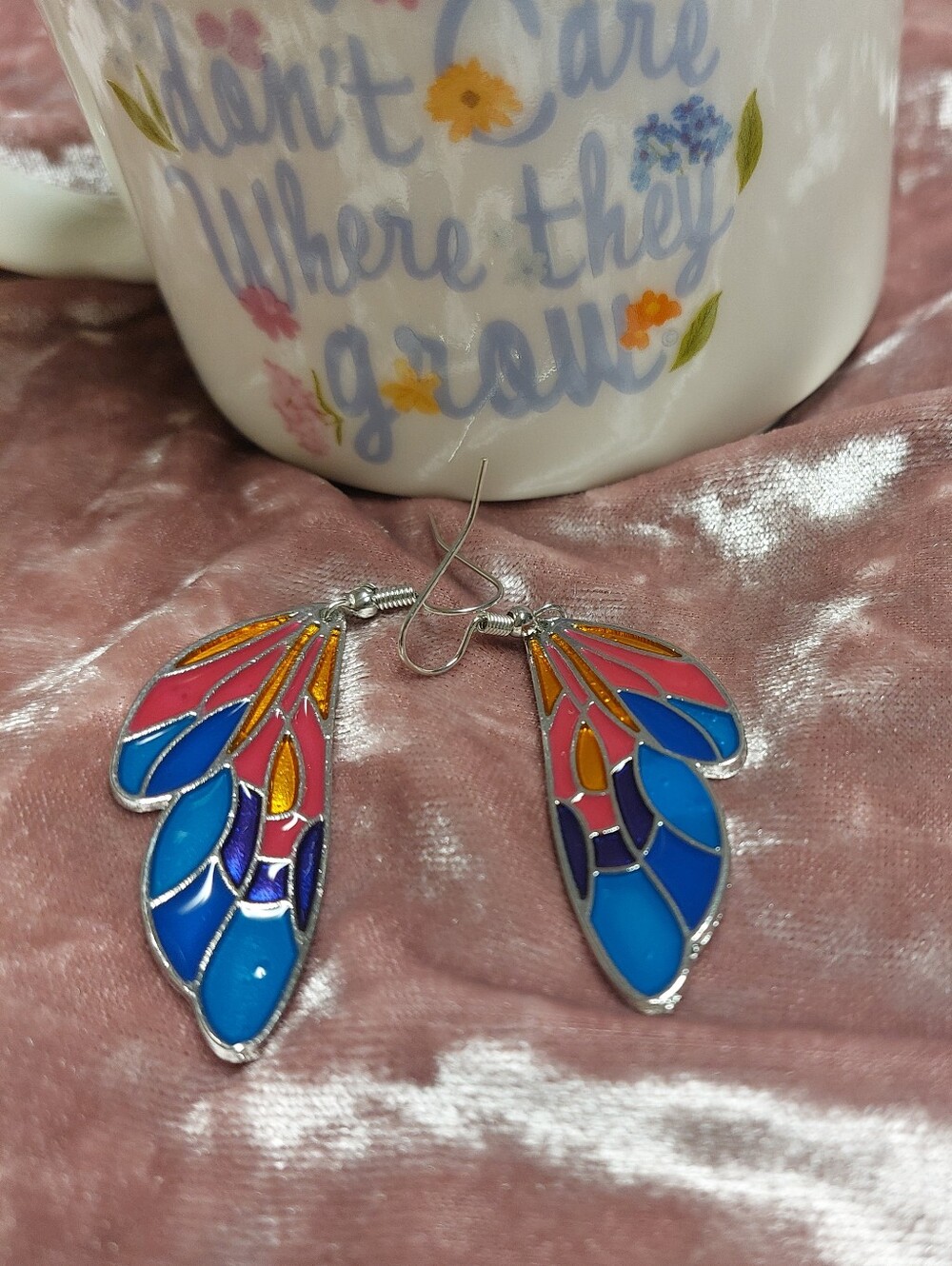 ✨🦋Butterfly Vibes 🦋✨️Colorful Stained Glass Wing Drop Earrings - Women Jewelry